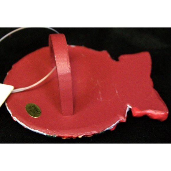 NWT Ceramic Red White Floral Christmas Ornament Napkin Ring Bow Tableware Dining - Picture 13 of 14